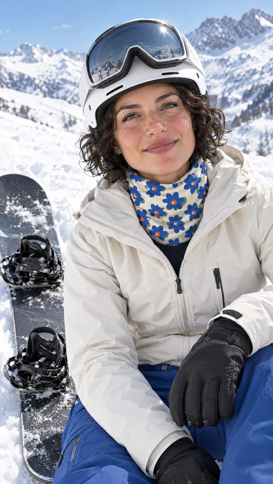 Petal parade · Cobalt garden nekwarmer · Cobalt bij het snowboard