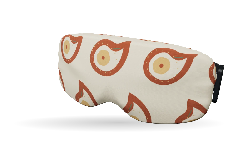 Print Alpine paisley · Cream & rust op een skibrilhoes