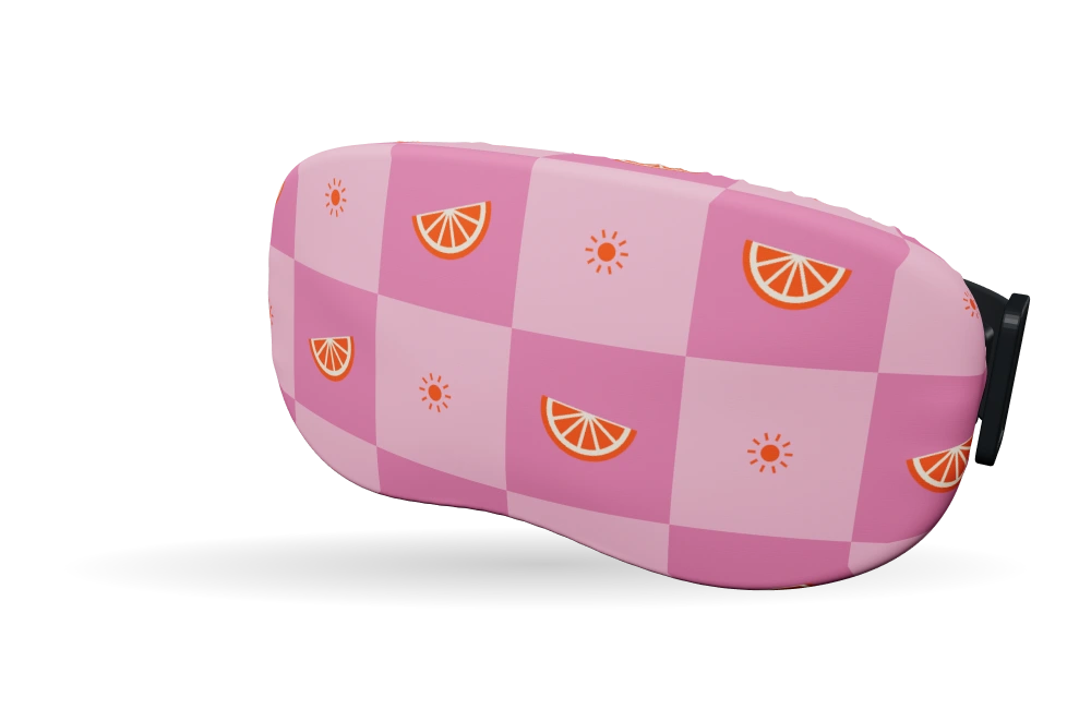 Print Citrus check · Pink aperitivo op een skibrilhoes