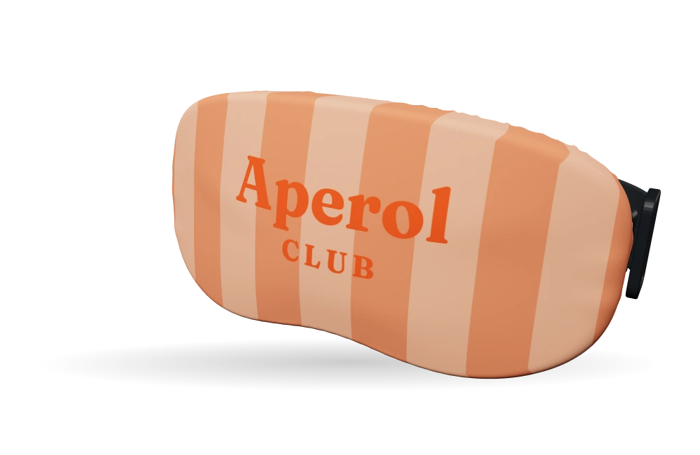 Print Aperol Club · Peach spritz op een skibrilhoes