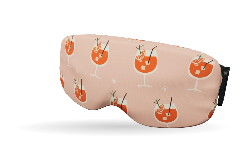 Print Spritz please · Peach spritz op een skibrilhoes