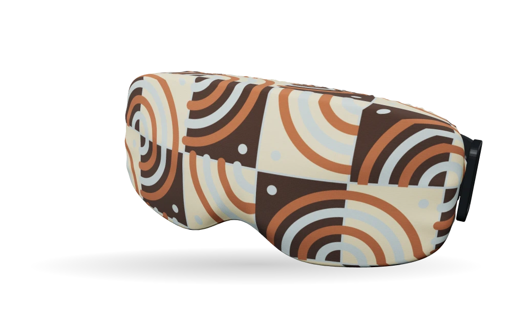 Print Cabin curves · Powder & chocolate op een skibrilhoes