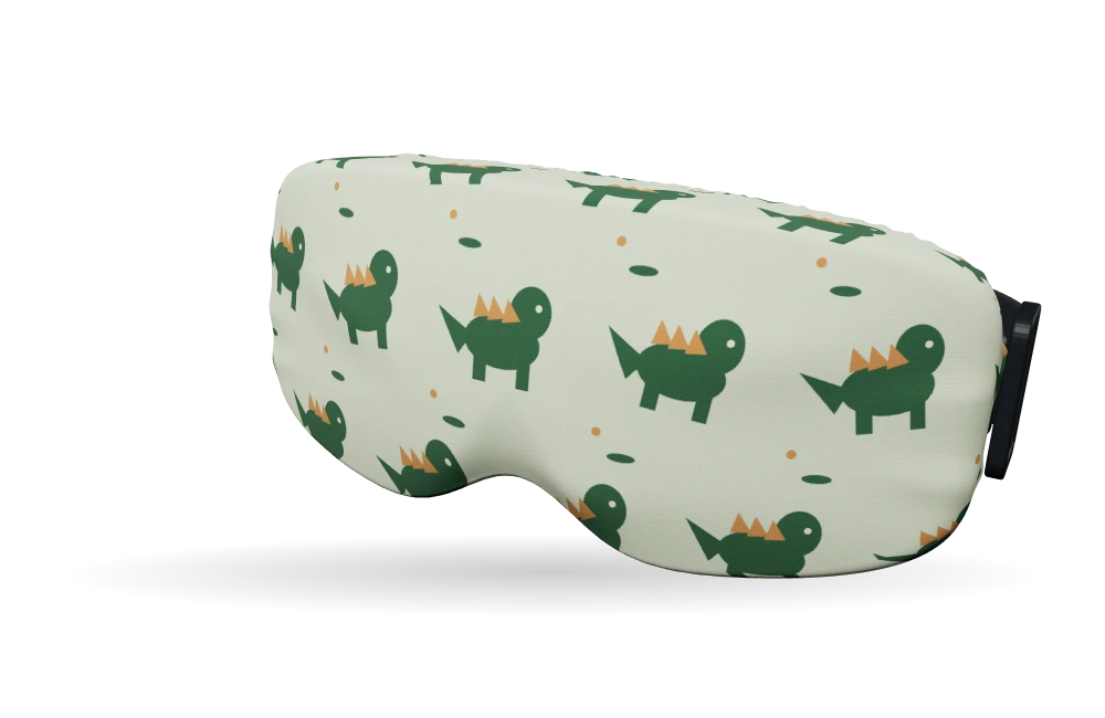 Print Dino days · Groen op een skibrilhoes