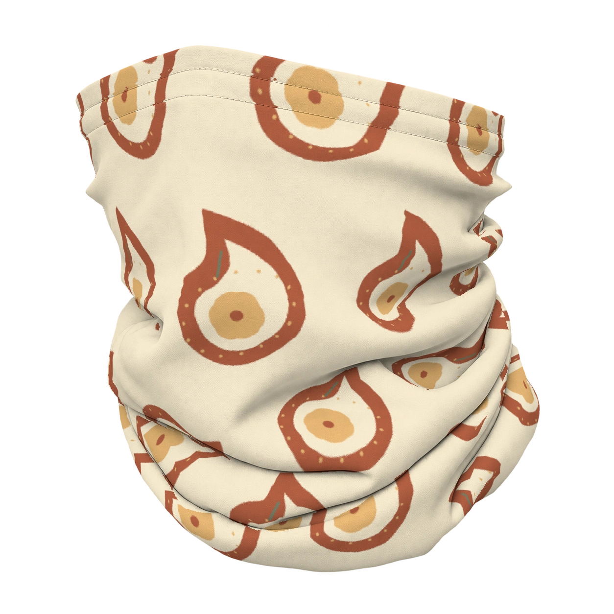 Alpine paisley · Cream & rust op een nekwarmer