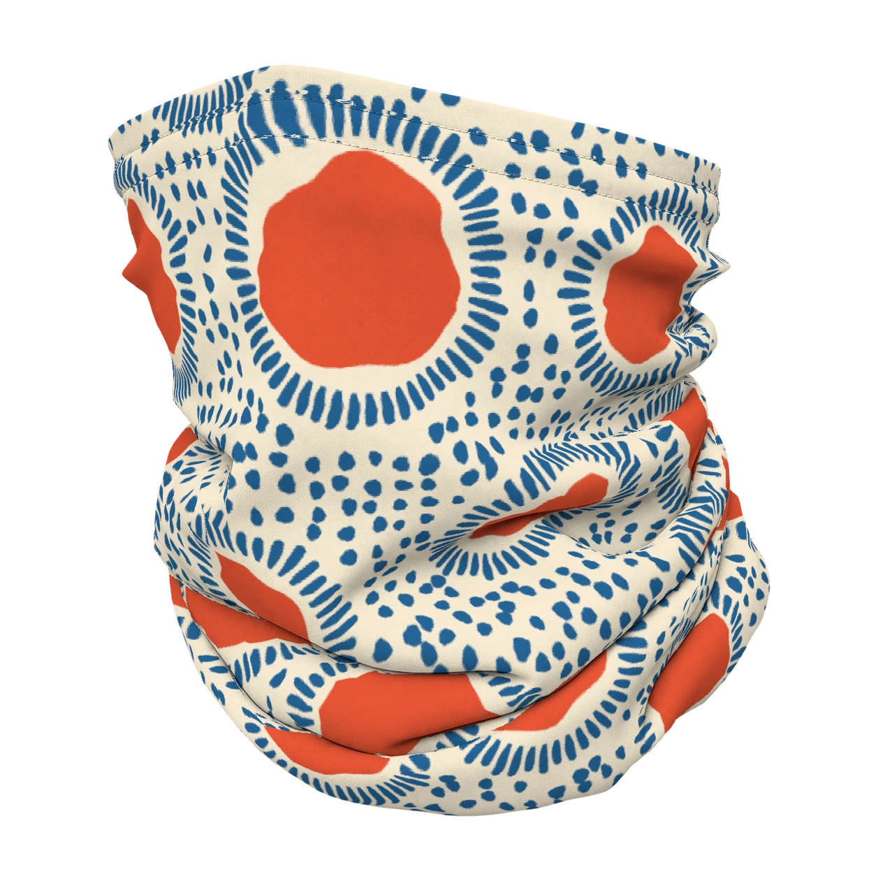 Soleil studio · Cobalt vermilion op een nekwarmer