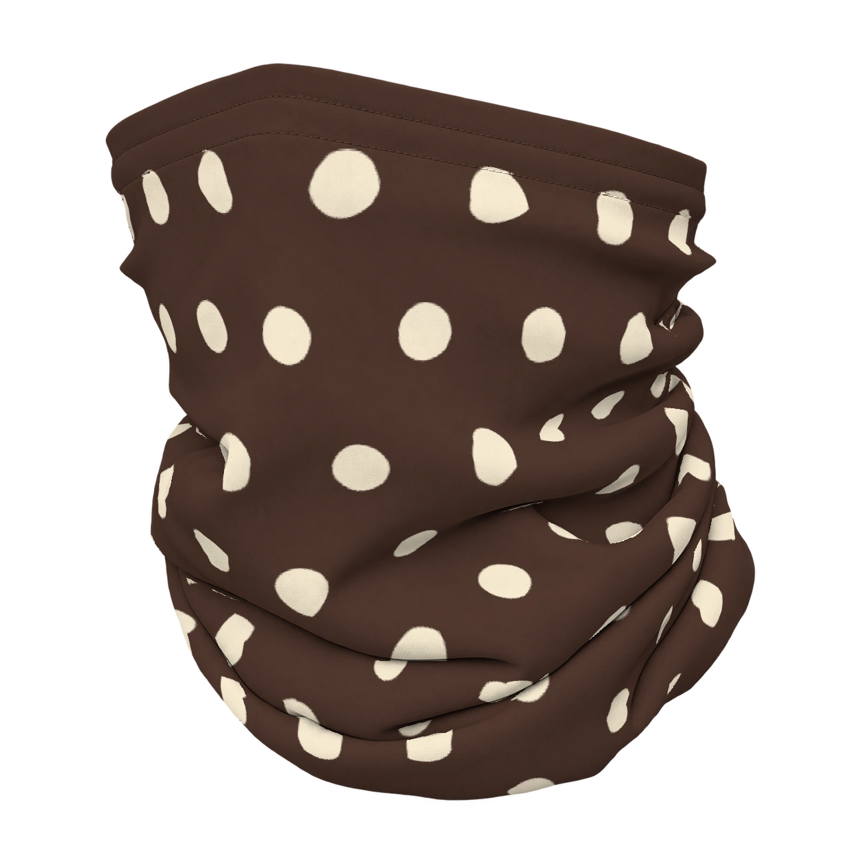 Polka classic · Espresso & cream op een nekwarmer