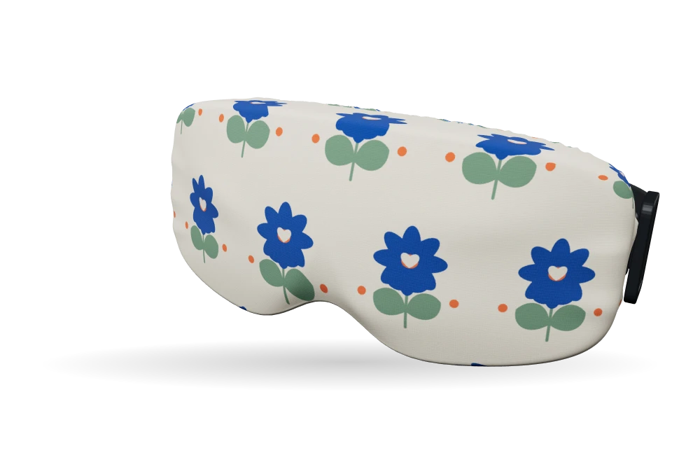 Print Folk bloom · Cobalt garden op een skibrilhoes