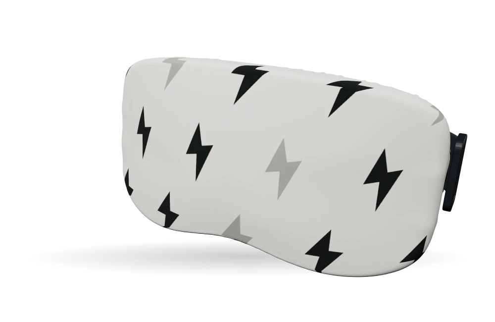 Print Electric run · Zwart-wit op een skibrilhoes