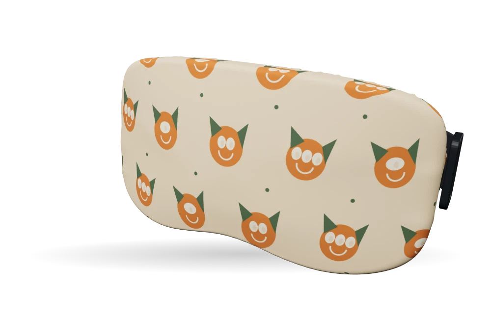 Print Little monsters · Oranje op een skibrilhoes