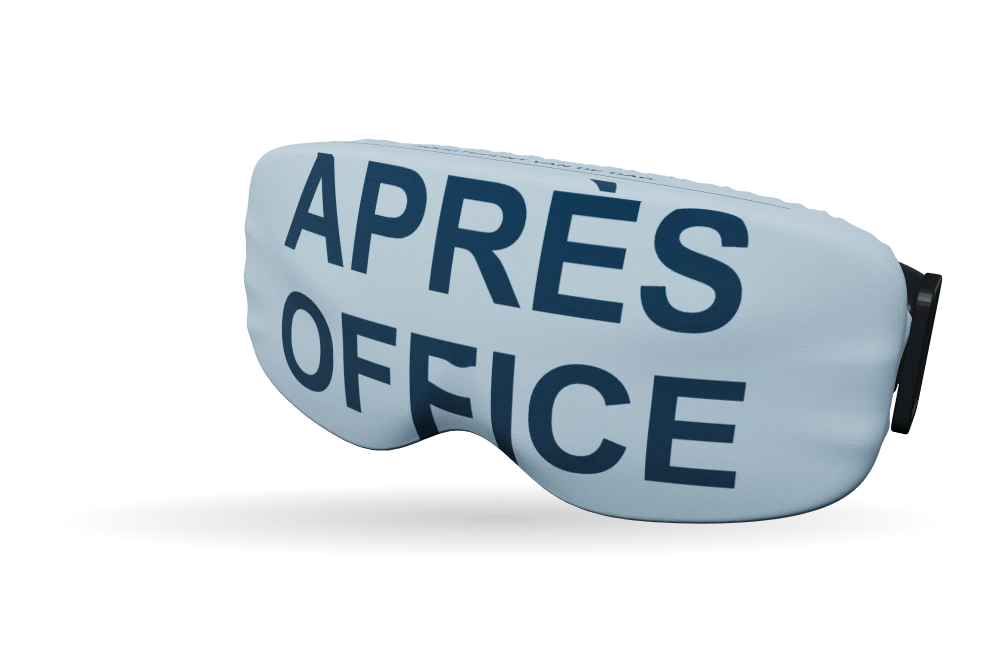 Print Après office op een skibrilhoes