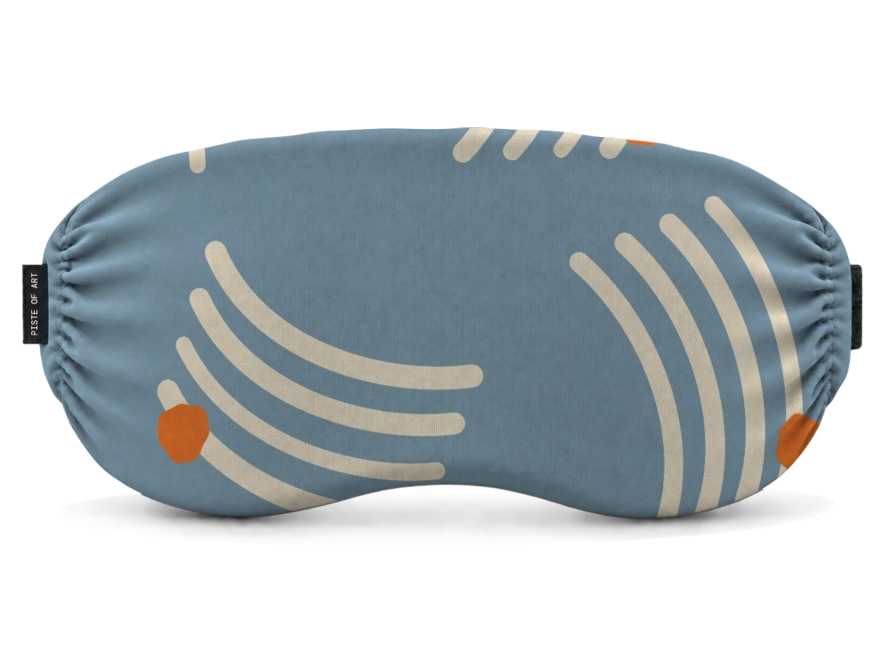 Print Atelier arcs · Blue tangerine op een skibrilhoes