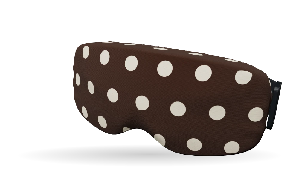 Print Polka classic · Espresso & cream op een skibrilhoes