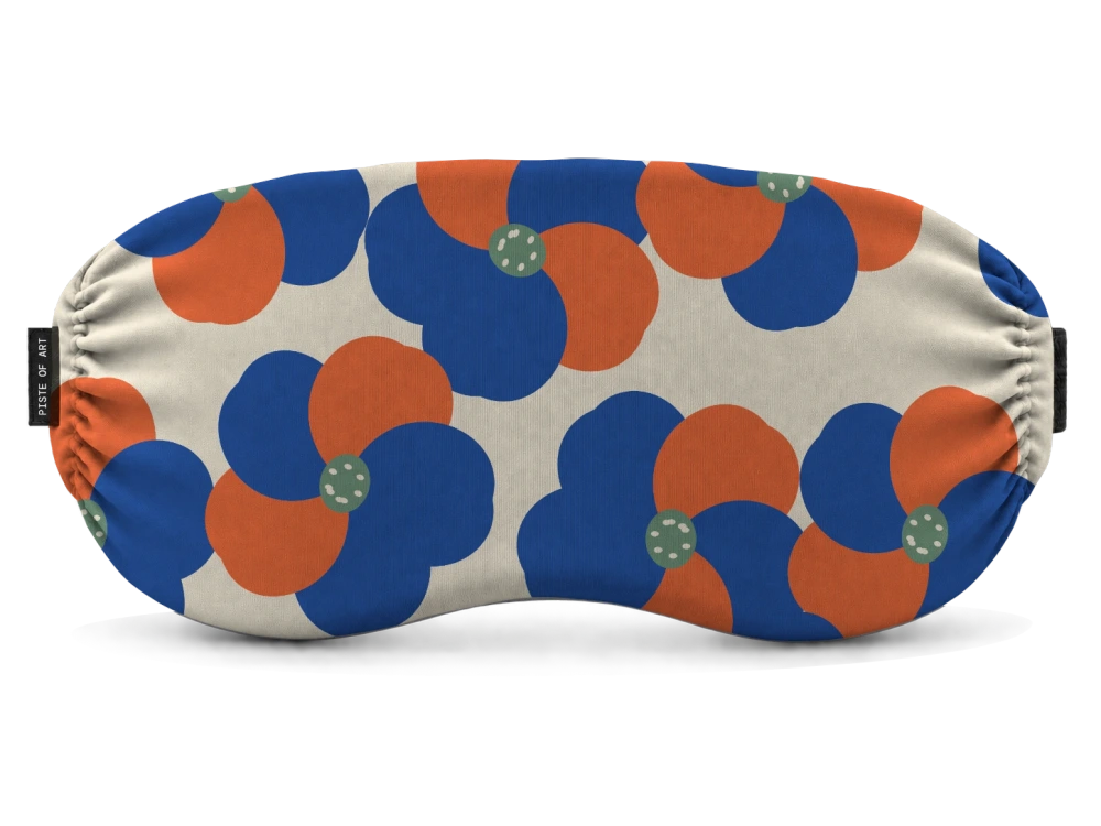 Print Poppy paper · Cobalt garden op een skibrilhoes