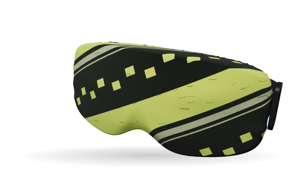 Print Ripped race · Acid olive op een skibrilhoes