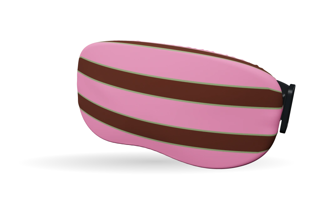 Print Rugby club · Pink & cocoa op een skibrilhoes