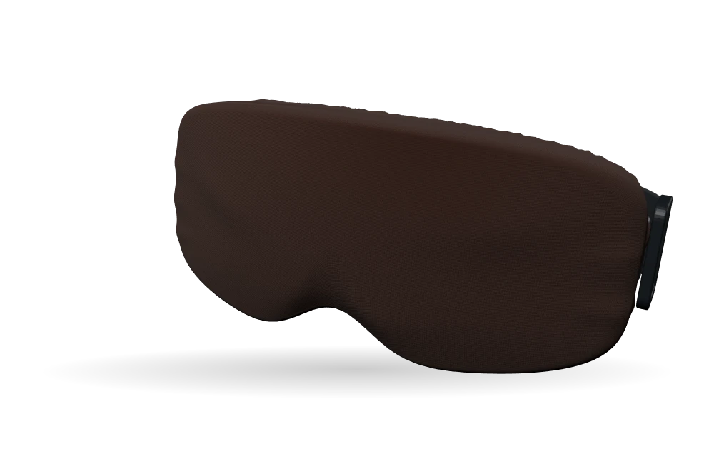 Print Effen bruin · Espresso op een skibrilhoes