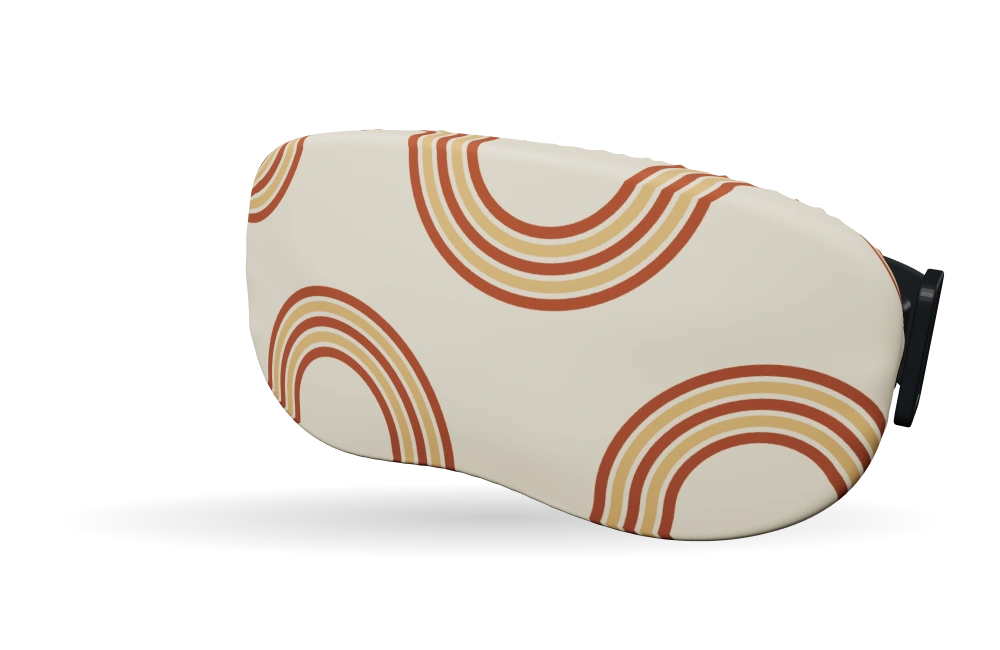 Print Sunset loops · Cream & rust op een skibrilhoes