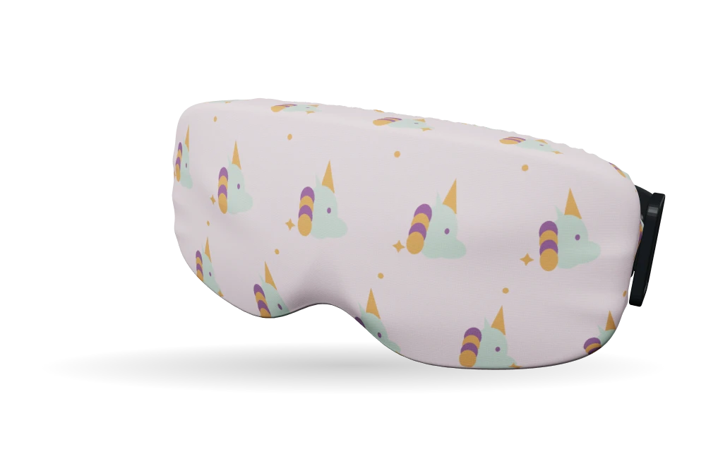 Print Unicorn sky · Pastelroze op een skibrilhoes