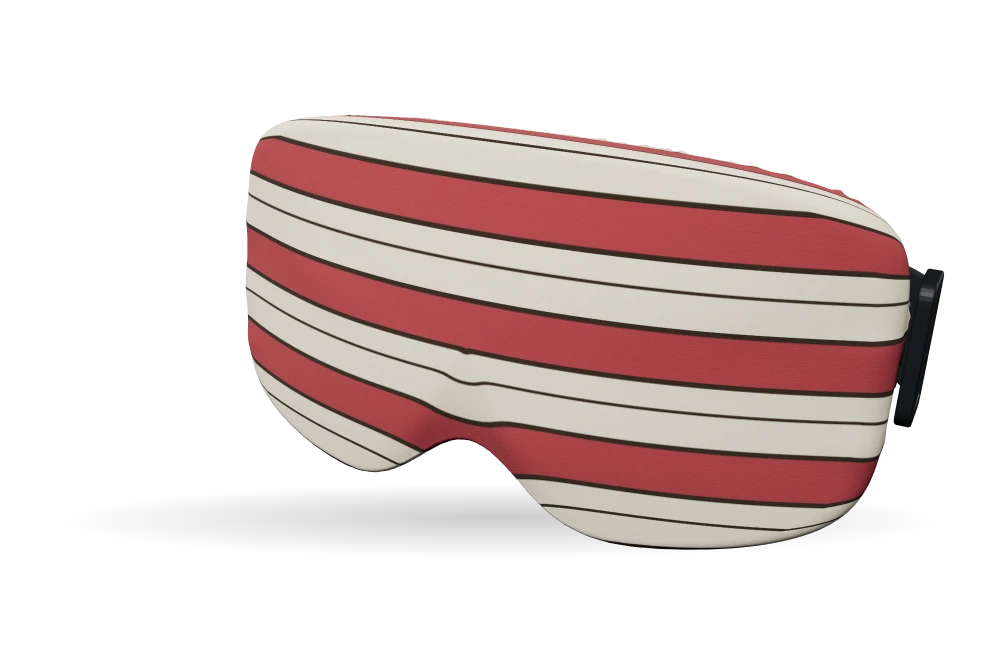 Print Weekend stripes · Cherry vanilla op een skibrilhoes
